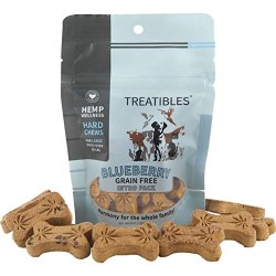 Treatibles Grain Free Blueberry Chews with Hemp Oil, Large, 7 count