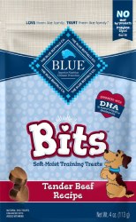 Blue Buffalo Blue Bits Tender Beef Recipe Soft Moist Training Dog Treats 4oz