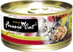 Fussie Cat Tuna with Ocean Fish in Aspic Premium Grain Free Canned, Wet Cat Food, 2.8oz