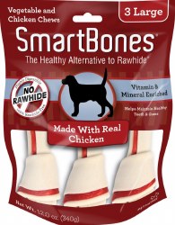 Smartbones Chicken Flavored Large Rawhide Free Dog Chews 3 Count