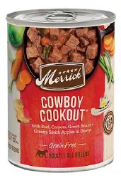 Merrick Grain Free Cowboy Cookout Recipe with Beef Canned, Wet Dog Food, Case of 12, 12.7oz