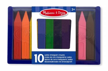 10 JUMBO TRIANGULAR CRAYONS