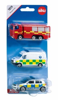 1819 SIKU 3PCK EMERGENCY CARS