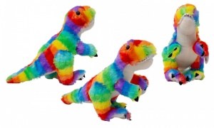 PLUSH MULTI COLOURED DINOS AST