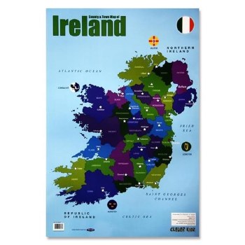MAP OF IRELAND WALL CHART
