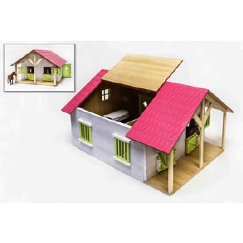 1:24 PINK WOODEN STABLE