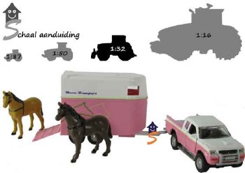 PINK MITSUBISHI JEEP HORSE TRA