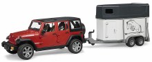 WAGON W/ HORSE TRAILER & 1 HOR