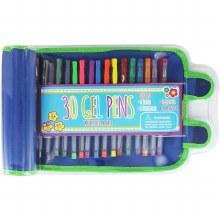 30 GEL PENS WITH ROLL UP CASE