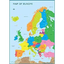 MAP OF EUROPE WALL CHART