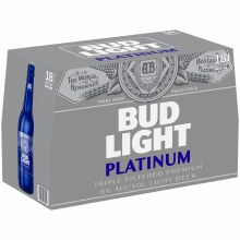 Bud Lt Plat 18pk Bottles