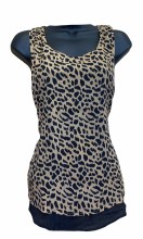 ANIMAL PRINT ROUND NECK LAYERED TANK WITH BACK KEYHOLE TOP