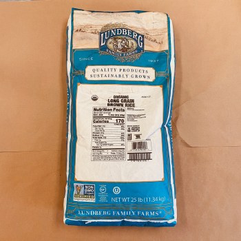 Organic Long Grain Brown Rice, 11.34kg