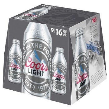 Coors: Light 9 Pack (16oz Aluminum Bottles)