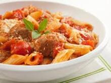 Meat Balls with Penne and our own Tomato Sauce