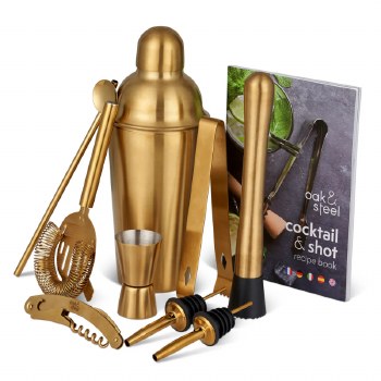 Oak &amp; Steel 10 Pcs Gold Cocktail Set
