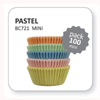 100 Mini Pastel Baking Cases