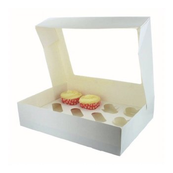 12 Cupcake box White