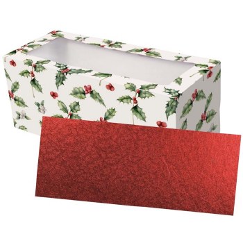 12" Vintage Holly Log Box &amp; Bo