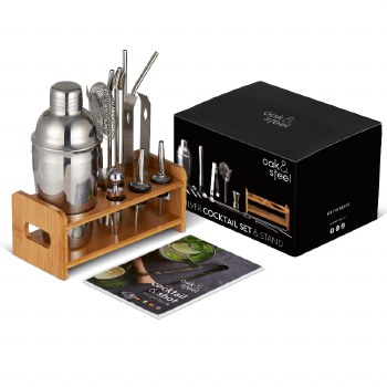 Oak &amp; Steel 13pce Cocktail Set