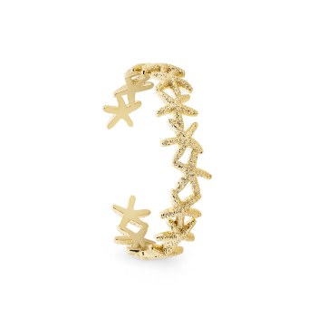 Tipperary Crystal Under The Sea Starfish Bangle Gold