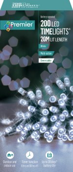 200 White LED Lights W/Timer