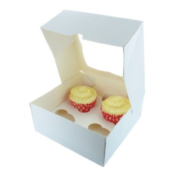 4 Cupcake box White