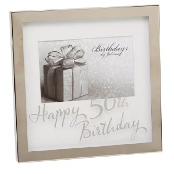 50th Birthday Mirror 4x6 Frame