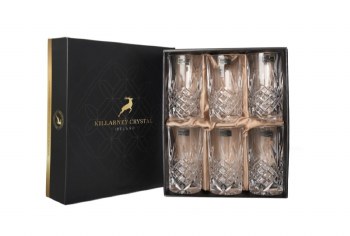 Killarney Crystal Trinity Hi Ball Glasses Set of 6