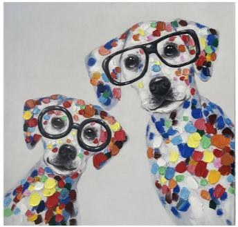 Grange Living Canvas 2 Dog Glasses 70cm*70cm