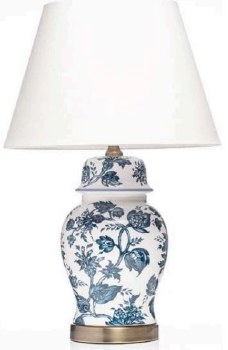 Grange Navy Floral Table Lamp  &amp; Shade