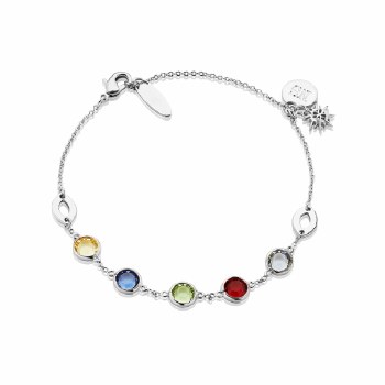 Newbridge Silverware AH Bracelet SL W/Multi Stones