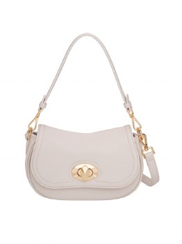 GIONNI HANDBAG AMETHYST CURVE SHOULDER BAG OFF WHITE