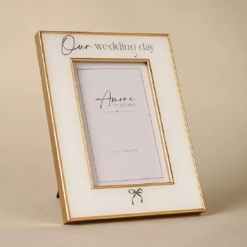 Amore Bow Frame Our Wedding Day 4*6"
