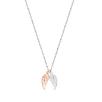 Tipperary Crystal Tipperary Crystal Angel Wings Rose Gold &amp; Silver Pendant