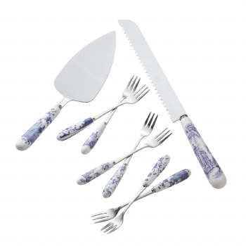 Aynsley Archive Blue Pastry Set 8 piece