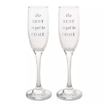 Amore Champagne Flutes Set of 2 Best is Yet to Come