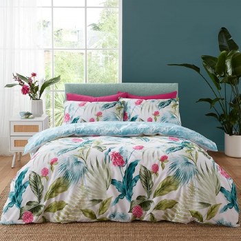 Aruba Tropical Floral Green Double Duvet