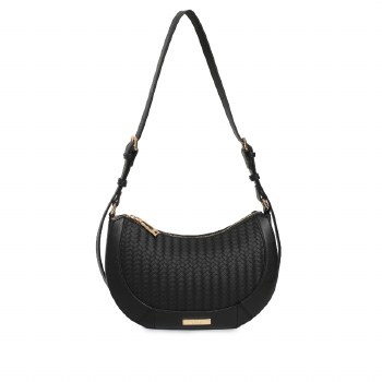 Dice Handbags Astra Curved Shoulder Bag Black
