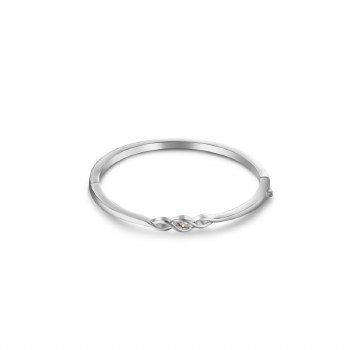 Newbridge Silverware Bangle Clear Stone