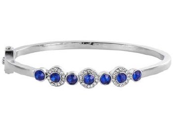 Indulgence Bangle Rhodium Blue Crystal
