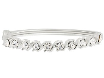 Indulgence Bangle Rhodium Crystal Wave