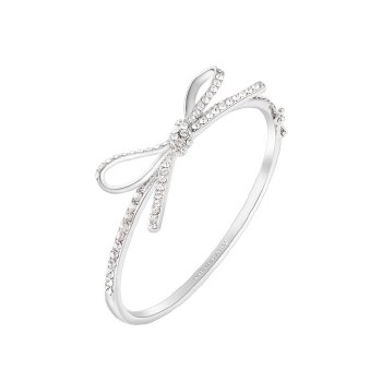 Tipperary Crystal Bow Bangle CZ Silver