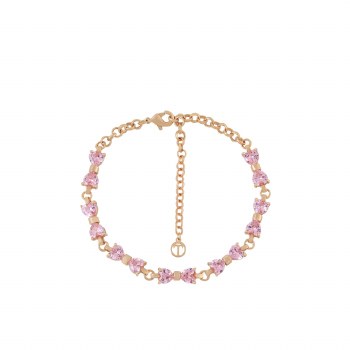 Tipperary Crystal Bow Bracelet Pink Crystal Gold