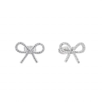 Tipperary Crystal Bow Earrings Silver