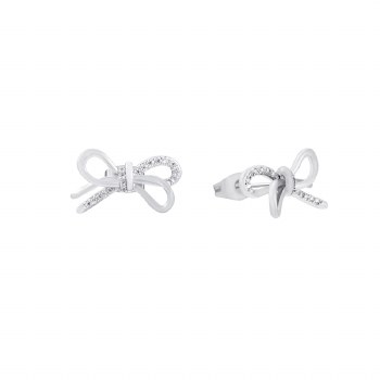 Tipperary Crystal Bow Earrings Stud Silver