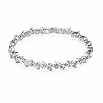 Newbridge Silverware Bracelet Clear Stone