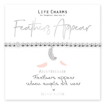 Life Charms Bracelet Feathers Appear when Angels are near
