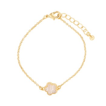 Indulgence Bracelet Gold Mother Of Pearl Flower