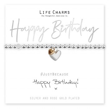 Life Charms Bracelet Happy Birthday Hearts